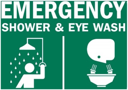 Emergency shower and eye wash safety sign.