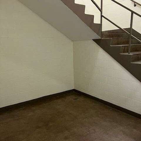 A clear stairwell.